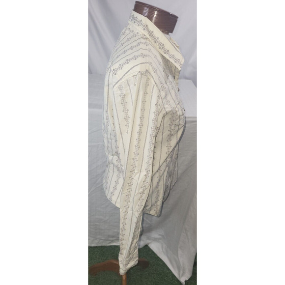 The North Face A5 Series Womens Medium Cream Paisley Pearl Snap Button Up Shirt - Picture 6 of 11